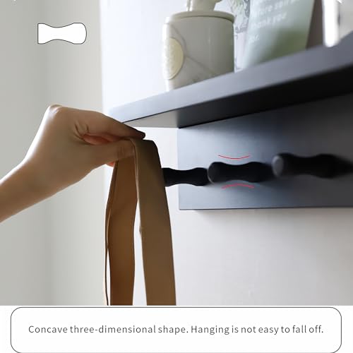 Entrance Coat Rack ，Coat Hooks, Wall-Mounted Wooden Hook Rack, Wall-Mounted Shelves are Very Suitable (Black Color Finish—A-2) - style: black color finish—A-2
