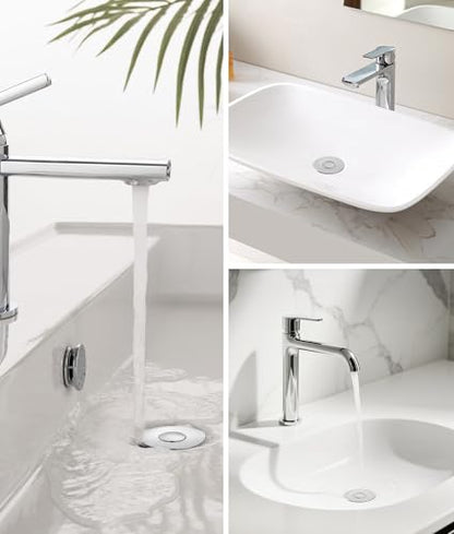 QYHNYJF Upgraded Bathroom Sink Stopper – Universal Pop-Up Drain Plug with Anti-Clog Hair Catcher, Durable Stainless Steel & Silicone Seal, Fits Standard 1.1-1.5 Inch Sink Drains, Silver - color: Silver