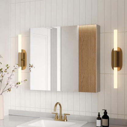 DeerValley Medicine Cabinet with Mirror, 30" W x 26" H Bathroom Storage | Frameless Modern Wall Mount Mirror, Medicine Cabinets with Adjustable Shelf, DV-1MC0363 - size: 30" W x 26" H