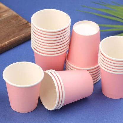 3 oz Small Paper Cups, 50 Pack Bathroom Cups Mouthwash Cups Pink | 3 oz Bathroom Espresso Cups, Disposable Paper Cups for Snack Espresso Campers Home Office Condos - color: Pink, size: 50 Count