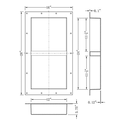 Shower Niche Ready to Tile 16X28 with Double Shelf for Bathroom Storage