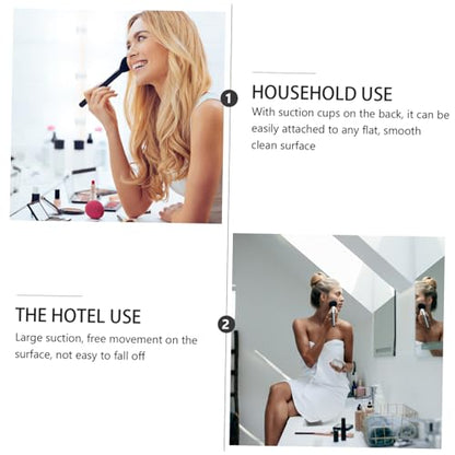 7X Magnifying LED Bathroom Makeup Mirror with Suction Cup Portable Round Vanity Mirror for Travel Bright Lighted Cosmetic