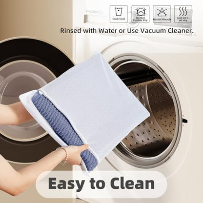 TYUU Small Bathroom Rugs Non Slip Washable Bath Rugs Super Absorbent Bathroom Rug Thin Quick Dry Low Pile Bath Mats, Denim Blue 12"x12" - color: Denim Blue01, size: 1' X 1' (Rectangular)