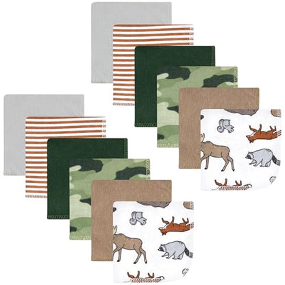 Hudson Baby Unisex Baby Flannel Cotton Poly Washcloths, Animal Adventure 12 Pack, One Size - color: Animal Adventure 12 Pack