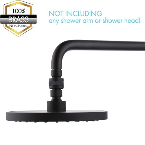 Shower Head Swivel Ball Adapter, All Metal Adjustable Shower Arm Extension Connector Universal Showering Component Solid Brass Matte Black - color: Matte Black