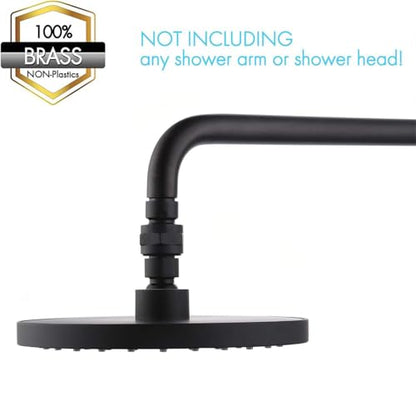 Shower Head Swivel Ball Adapter, All Metal Adjustable Shower Arm Extension Connector Universal Showering Component Solid Brass Matte Black - color: Matte Black
