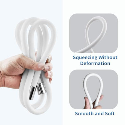 TRIPHIL Kink-Free Extra Long Flexible Shower Head Hose Replacement, Premium Anti-Explosion Matte White RV Shower Hose with Brass Insert and Nut - color: Matte White, size: 118 Inch