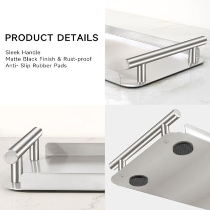 FEILERN Toilet Paper Basket,Toilet Paper Storage for Toilet Tank, Bathroom, Kitchen Counter (Silver) - color: Silver