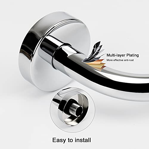 NearMoon S Shaped Shower Head Riser Arm, Shower Extender Arm with Flange, Standard 1/2" Connection- Bathroom Accessory (10 Inch, Chrome) - color: Chrome, style: 10 Inch