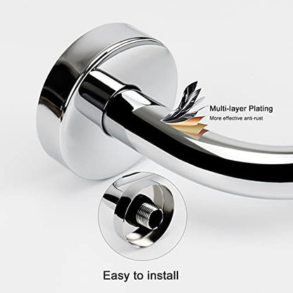 NearMoon S Shaped Shower Head Riser Arm, Shower Extender Arm with Flange, Standard 1/2" Connection- Bathroom Accessory (10 Inch, Chrome) - color: Chrome, style: 10 Inch