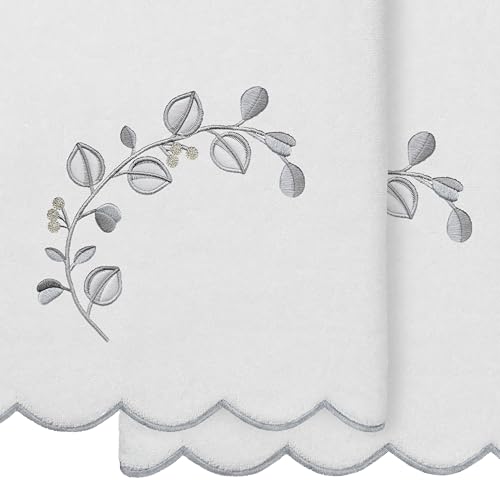 Jardin Turkish Cotton Scallop Towel-Grey-2 Pcs Bath Towel - color: Grey, size: 2 Pcs Bath Towel
