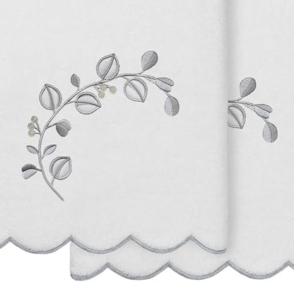 Jardin Turkish Cotton Scallop Towel-Grey-2 Pcs Bath Towel - color: Grey, size: 2 Pcs Bath Towel