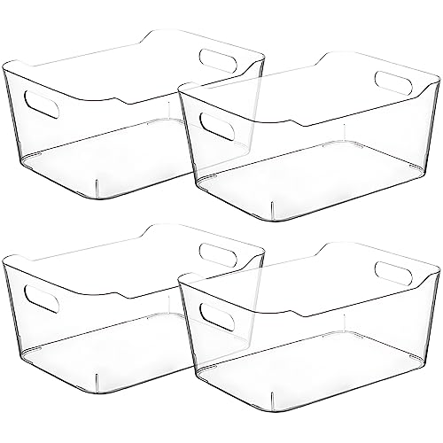 CONTROL KITCHEN Small Clear Plastic Storage Bins, Perfect for Organization or Pantry and, Fridge Organizer, Cabinet Organizers - size: Small