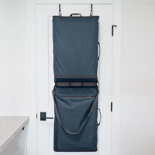CleverMade Over-the-Door Double Laundry Hamper, 43L, Ocean | Two compartments sort loads as you go. Separate bottom zippers empty fast, and the shoulder strap carries up to 40 lb. - color: Blue, size: 2 Compartment