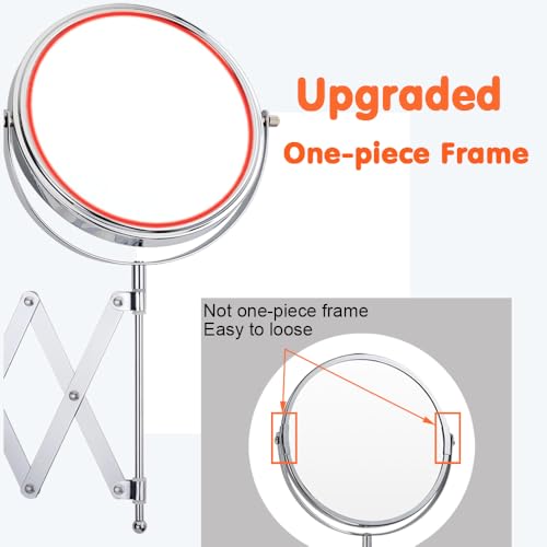 Welllink 7 Inch Extendable Mirror 3X and 1X Chrome | Space-Saving Screw Mount, Clear Reflection No Distortion, for Bathroom and Cloakroom, Home Gift - color: 3x