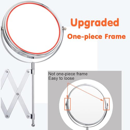 Welllink 7 Inch Extendable Mirror 3X and 1X Chrome | Space-Saving Screw Mount, Clear Reflection No Distortion, for Bathroom and Cloakroom, Home Gift - color: 3x