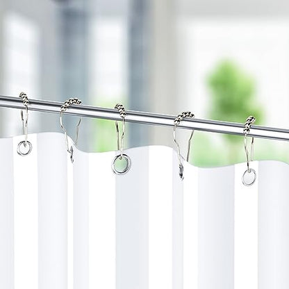 Titanker Shower Curtain Hooks Rings, Rust-Resistant Metal Shower Curtain Hooks for Bathroom Shower Rods Shower Hooks Shower Rings for Curtain - Set of 12, Nickel - color: Nickel