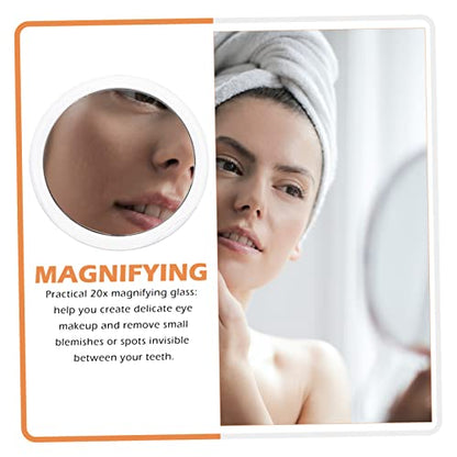 Suction Cup Vanity Mirror Dispenser Makeup Mirror Lights Bathroom LED Mirror Makeup Brush Holder LED Vanity Light Kit Lighted Magnifying Mirror Bathroom Makeup Mirror Plastic White