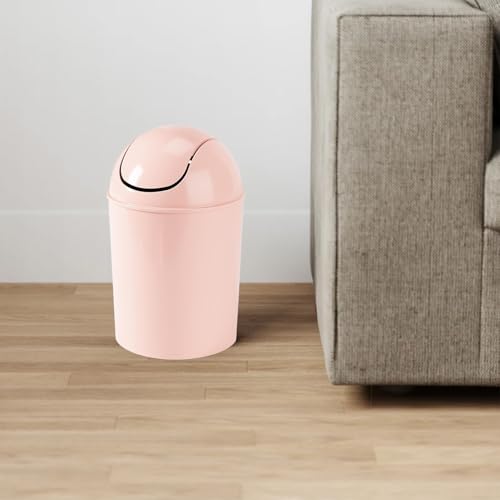 Umbra 1.25 Gallon Mini Waste Can with Removable Swing-Top Lid - Small Garbage Bin for Kitchen, Bathroom, Bedroom, Office - Compact Trash Can Fit Under Tables & Counters - Pink - color: Pink
