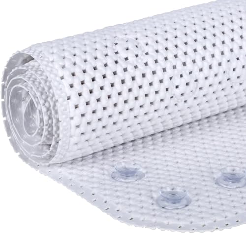 Duck Brand Softex Bath Mat for Tubs, Machine Washable, 17 x 36 Inches, White, Skid Resistant (393477)