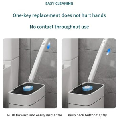 2026 New Disposable Toilet Brush, Disposable Toilet Cleaning System, Ocean/Lemon/Lavender 3 Aromatherapy, Includes Disposable Cleaning Stick, Storage Box and Scented Refill Tabs (White-Lavender*18) - color: White-lavender*18