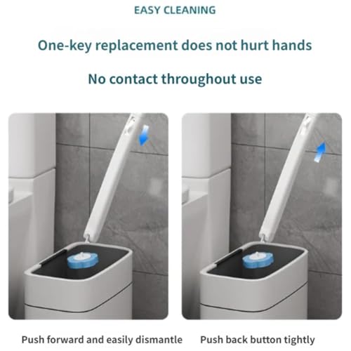 2026 New Disposable Toilet Brush, Disposable Toilet Cleaning System, Ocean/Lemon/Lavender 3 Aromatherapy, Includes Disposable Cleaning Stick, Storage Box and Scented Refill Tabs (Grey-Mix*18) - color: Grey-mix*18