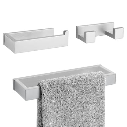 Brushed Nickel Bathroom Accessories, Toilet Paper Holder, Towel Bar & Hook | Lairuier 3 Pieces Bathroom Hardware Set, SUS304 Stainless Steel Towel Holder Set Toilet Paper Holder Robe Hook Wall Mounted - color: Brushed Nickel