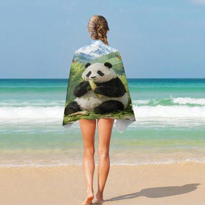 Bamboo Sea Wonderland Bath Towel Stylish Double-Faced Pile Travel Towel Soft Absorbent Beach Towel for Pool Swim Sports Camping Adults Gift 51X31 Inch
