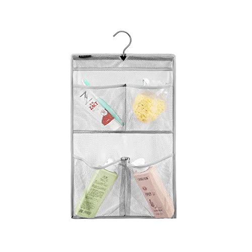 Mesh Shower Organizer Hanging Caddy Quick Dry Bathroom Storage for Toiletry Accessories with Rotating Hanger (4 Pockets) - color: 4 Pockets