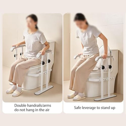 Toilet Safety Rail, Adjustable Toilet Frame with Padded Armrests, Bathroom Grabs Bar for Assistance with Stability and Support,User-Centric Care (Blue) - color: Blue