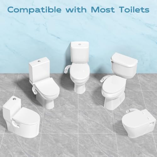 Ultra-Slim Bidet Dual Mode Bidet Attachment for Toilet, Bidet Toilet Seat Attachment with Pressure Controls(Feminine/Posterior Wash),Easy to install Design Non-Electric Bidet