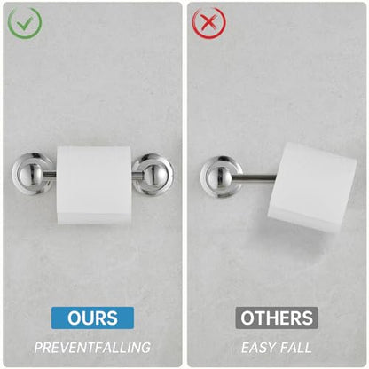 RUMOSE Pivoting Toilet Paper Holder and Hand Towel Ring, Polished Chrome | Wall Mount, Bathroom Hardware Accessories 2 PCS Set, Toilet Tissue Roll Holder & Towel Hanger, Rustproof, Stainless Steel - color: Polished Chrome