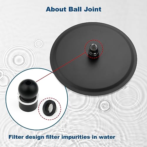 Midanya Round Rain Shower Head,High Pressure,Matte Black 6 Inch | 360°Swivel,Ceiling or Wall Mount,Waterfall Full Body Coverage,Bathroom Remodel,Stainless Steel Large Rainfall Shower Head - color: Black, size: 6 Inch