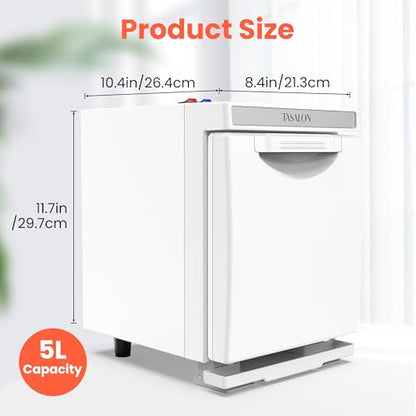 TASALON 5L Hot Towel Warmer Cabinet, Aluminum Inner Chamber - White | Removable tray, fast heating, compact 5L size, ideal for spa, salon, esthetician & massage use, white finish - color: White