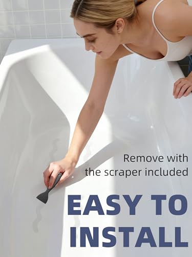 Secopad Patented 36 PCS Anti Slip Shower Stickers, Safety Bathtub Strips Adhesive Decals with Premium Scraper for Bath Tub Shower Stairs - color: Clear