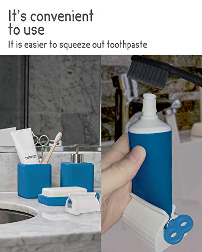 Toothpaste Squeezer, 6 Pcs Toothpaste Tube Squeezers, Multi-Purpose Toothpaste Dispenser, Rolling Toothpaste Holder Stand by MoHern