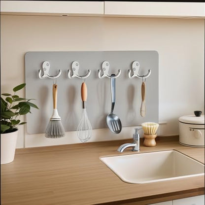 Coat Hooks Wall Hooks for hanging - 8 pack Silver Double Prong Hook Wall Mounted - Great for Living Room, Kitchen, Bedroom for Coat, Bag, Scarf, Towel, Hat, Key, Cup,Sturdy, Durable, Rust-Resistant - color: 8pcs Silver
