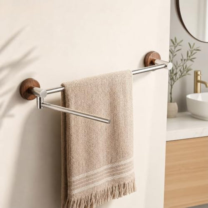 Bathroom Towel Bars, 23-Inch Rustproof SUS304 Stainless Steel Towel Racks, 2-Arm 180° Rotating Wall-Mount Drying Bar for Bathroom & Kitchen, Space-Saving(1 BAR,50cm/19.7in) - color: 1 Bar, size: 50cm/19.7in