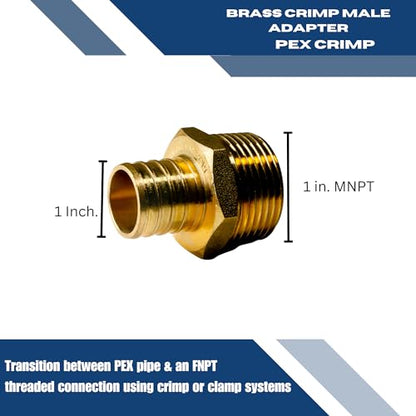 2 Pack XFITTING 1 inch Pex x 1 inch Male NPT Adapter, 1" Pex MNPT - size: 1" Pex x 1" Male
