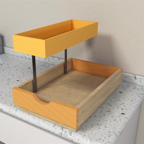 2-Tier Pull Out Drawer Organizer, Sliding Shelf Storage for Kitchen, Bathroom, Under Sink Cabinet (12" Width) - size: 12''W*18''D-B