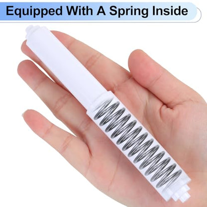 Rindion 4 Pack Toilet Paper Holder Spring Rod, White Toilet Paper Roller Replacement, Plastic Toilet Paper Holder Replacement Rod - color: White