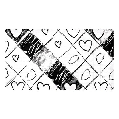 Bathtub Mats for Shower Tub, Doodle Checkerboard Texture and Seamless Hearts Anti-Slip Bath Mats for Inside Tub, Bathroom Shower Mats with Drain Holes and Suction Cups - color: Multi 08