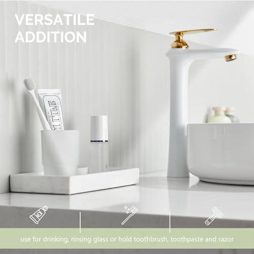 Angle Simple Bathroom Rinsing Cup, Frosted Glass Tumbler Cup | Toothbrush and Toothpaste Holder Drinking Glasses Glassware Replacement