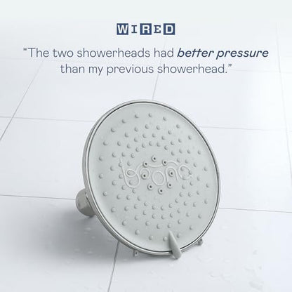 BOONA Tandem Shower as seen on Shark Tank | Dual Shower Head for Couples | Brushed Nickel, One Showerhead - color: Brushed Nickel, size: One Showerhead