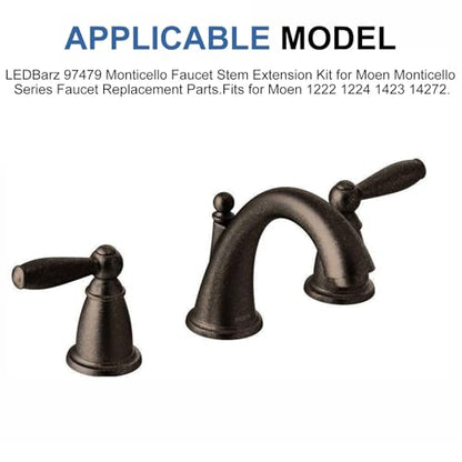 Upgrade 97479 Stem Extension Kit for Moen Monticello Series Widespread Bathroom Sink Faucet replacement parts for Moen 1222 1224