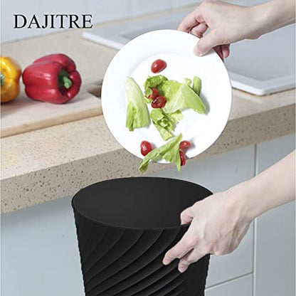 DAJITRE 1.8 Gallon Small Trash Can Wastebasket Recycling Bin Slim Profile for Compact Spaces Bathroom, Office, Bedroom, Kitchen (1.8 Gallon, Black) - color: Black, size: 1 Pack