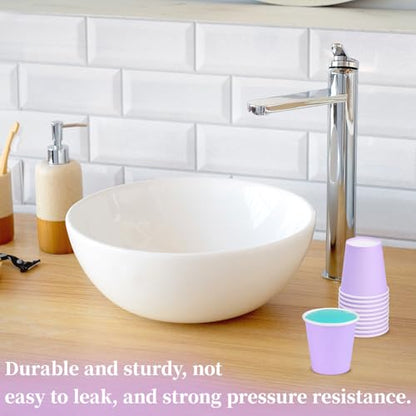 3 oz Disposable Paper Cups, 50 Pack Bathroom Cups Mouthwash Cups | Small Paper Cups, Mouthwash Cups Espresso Cup for Party, Bathroom and Office Campers (Purple) - color: Purple, size: 50 Count