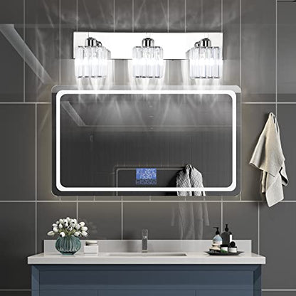 Aipsun Vanity Light Fixtures Crystal Bathroom Lighting Fixtures Chrome Vanity Light for Bathroom (Exclude Bulb) - color: Chrome, size: 23 inch