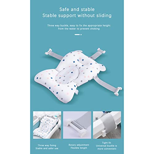 Baby Bath Cushion Support Bat Newborn Floating Bath Sling for Infant Tub (White Star, 28cm*43cm*26cm) - color: White Star