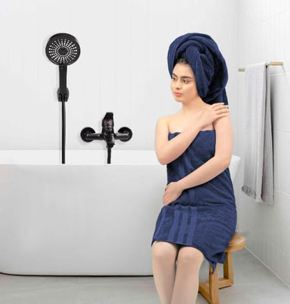 Bath Towels Set of 4 Extra Large Towels Set, 30x60 in, 100% Uzbek Cotton 600 GSM, Oeko-TEX, Larger & Lighter Weight, Quicker to Dry, Super Soft and Absorbent, Perfect for Bathroom – Navy - color: Navy